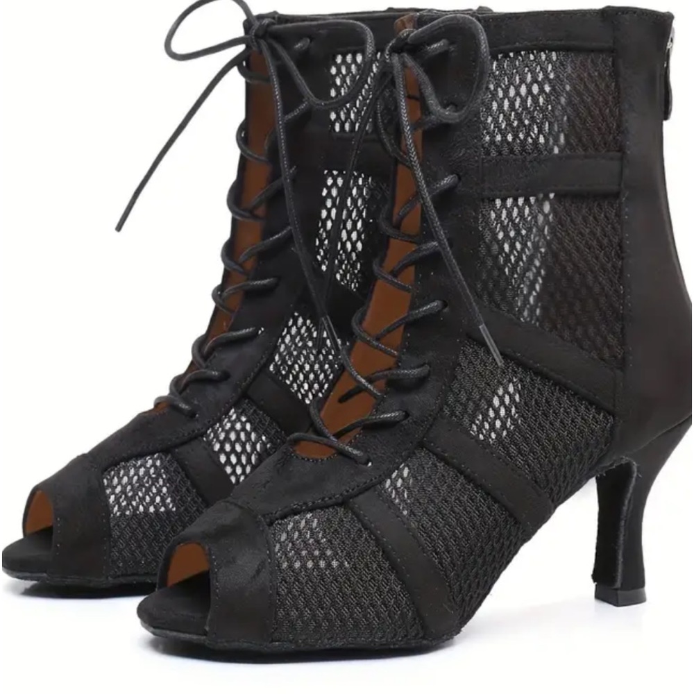Black open toe bootie